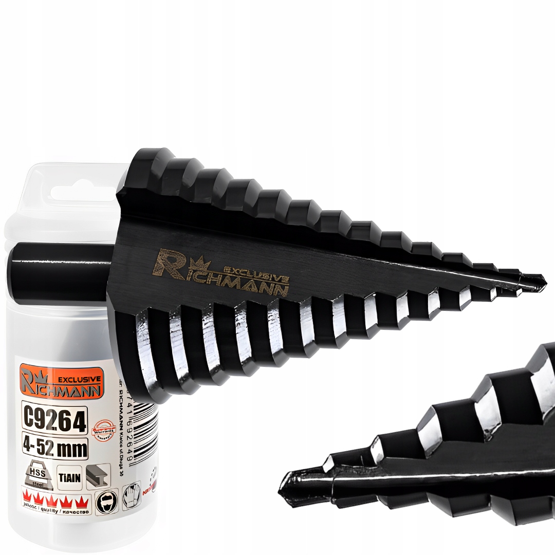 Wiertło Stopniowe Spiralne Do Metalu 4-52 mm Solidne Mocne Richmann C9264