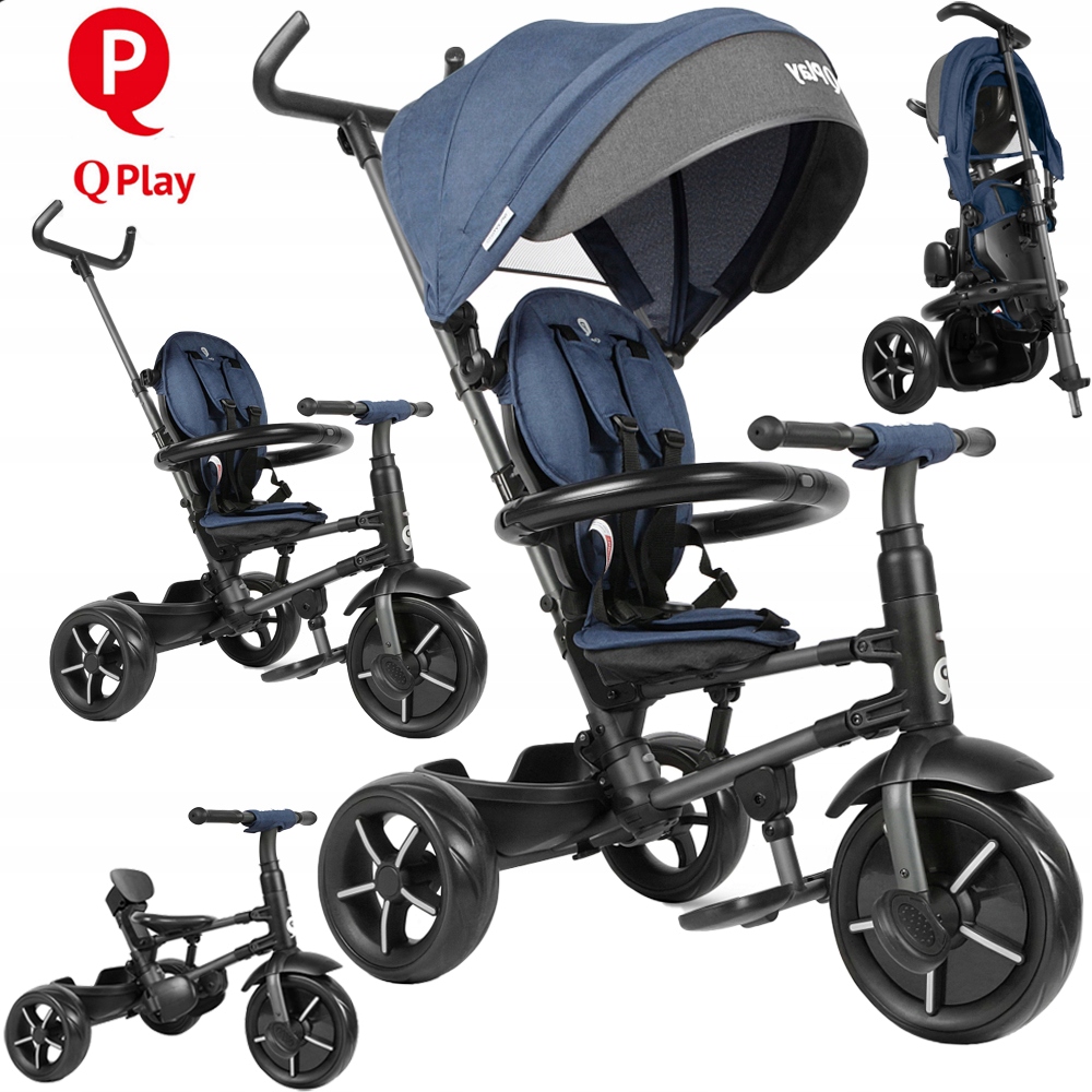 Rowerek Trójkołowy Spacerówka Jeździk Pchacz Qplay