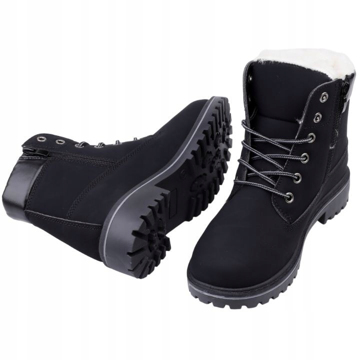 Śniegowce buty zimowe ocieplane trapery czarne Rozmiar 37