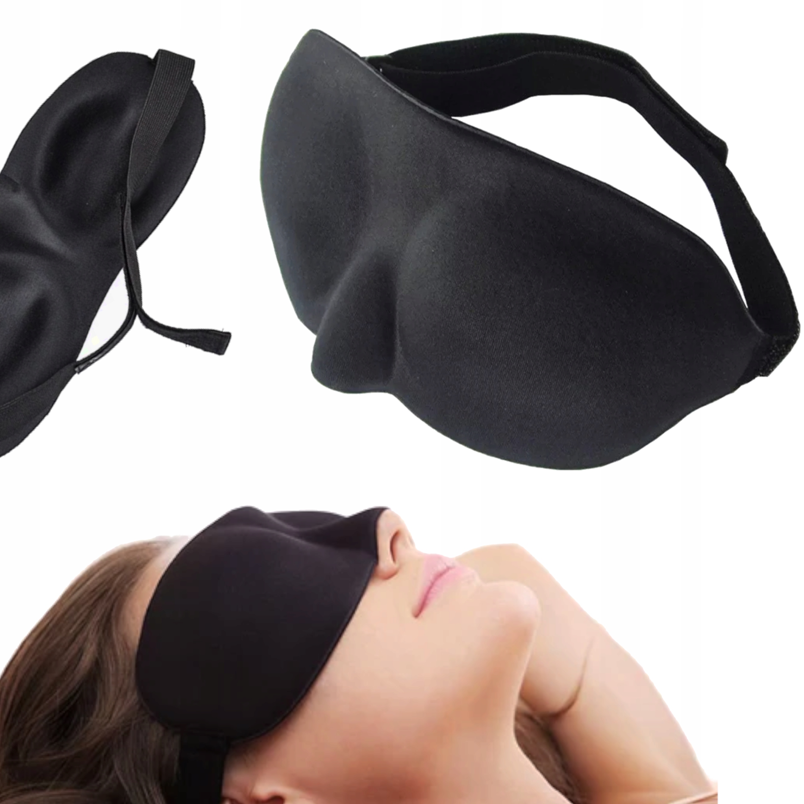 OPASKA MASKA DO SPANIA Z PAMIĘCIĄ USZTYWNIANIA 3D