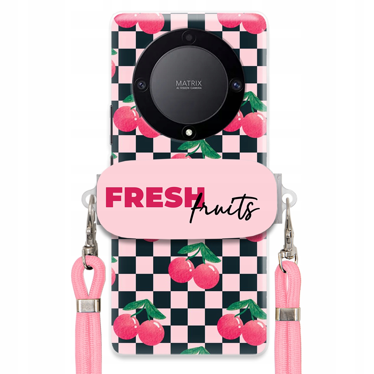 Puzdro pre Huawei Honor Magic 5 Lite Ružové vodítko držiak Fresh Fruits Módne