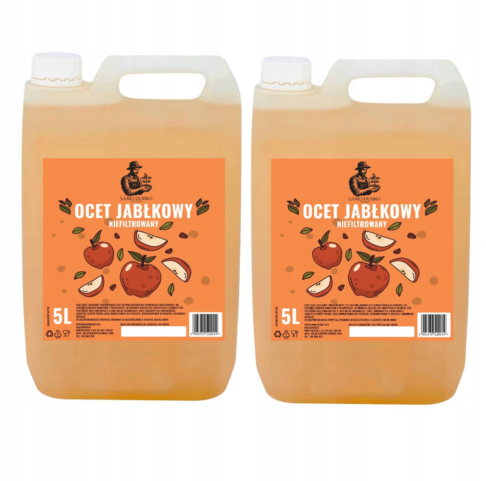 Levně Jablečný ocet 10 l 5% přírodní zakalený, nefiltrovaný z Polské jablek