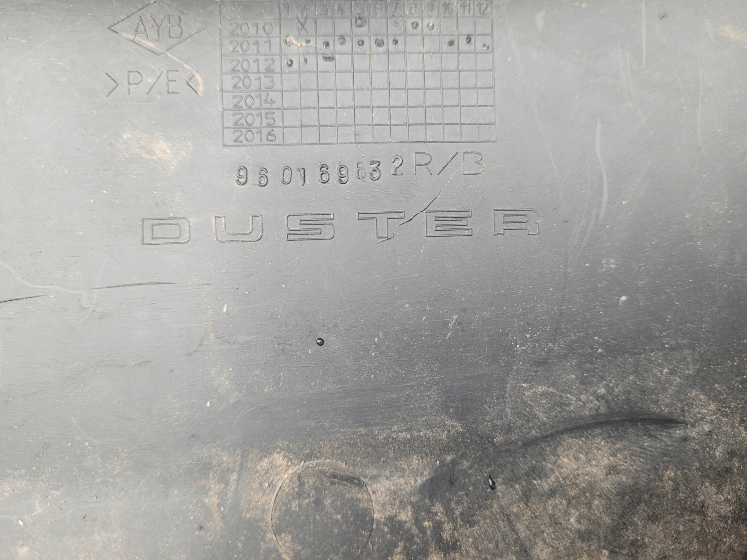 Couverture Pare choc DACIA DUSTER 12^ 960169632