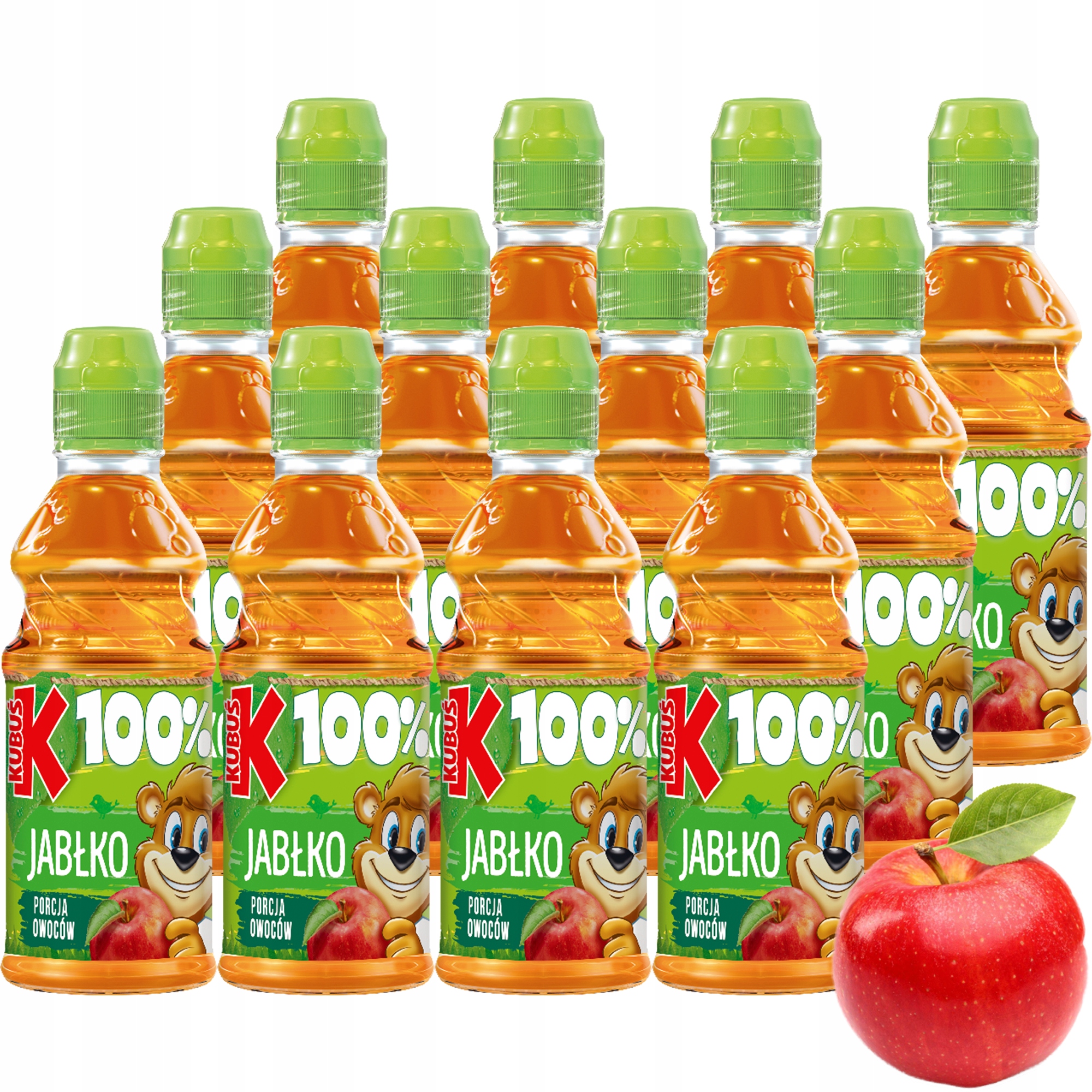 Kubuś 100% Sok jabłko 300 ml x 12 sztuk ZGRZEWKA