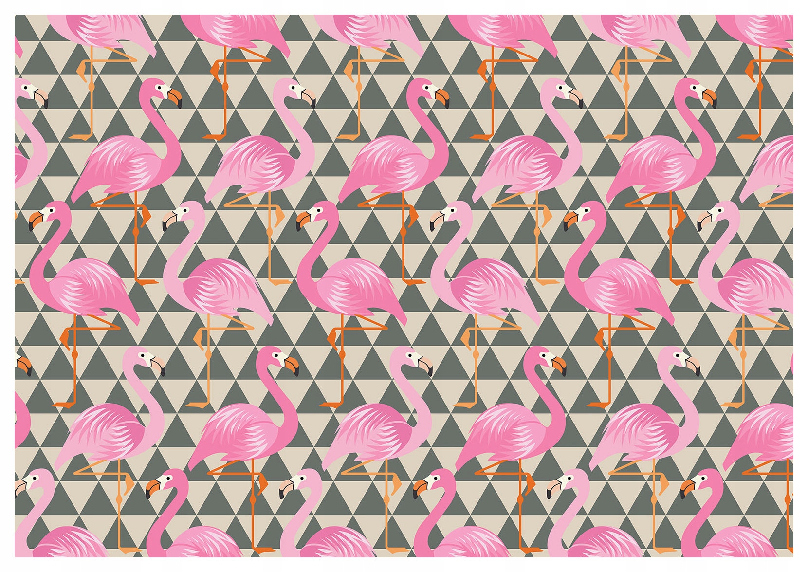 Fototapeta Plameňáci geometrie Růžové šedé Trojúhelníky vinylová 520x318 lepidlo