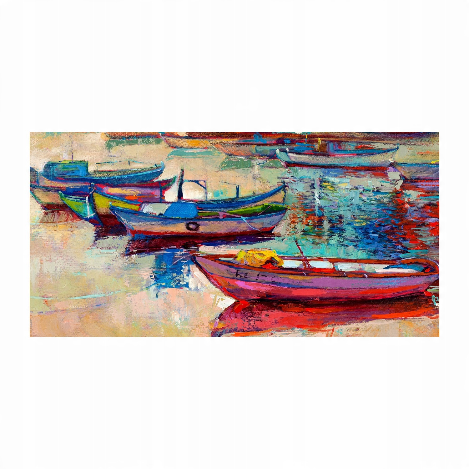 

Foto-obraz akryl Kolorowe łódki zdjęcie 140x70 cm