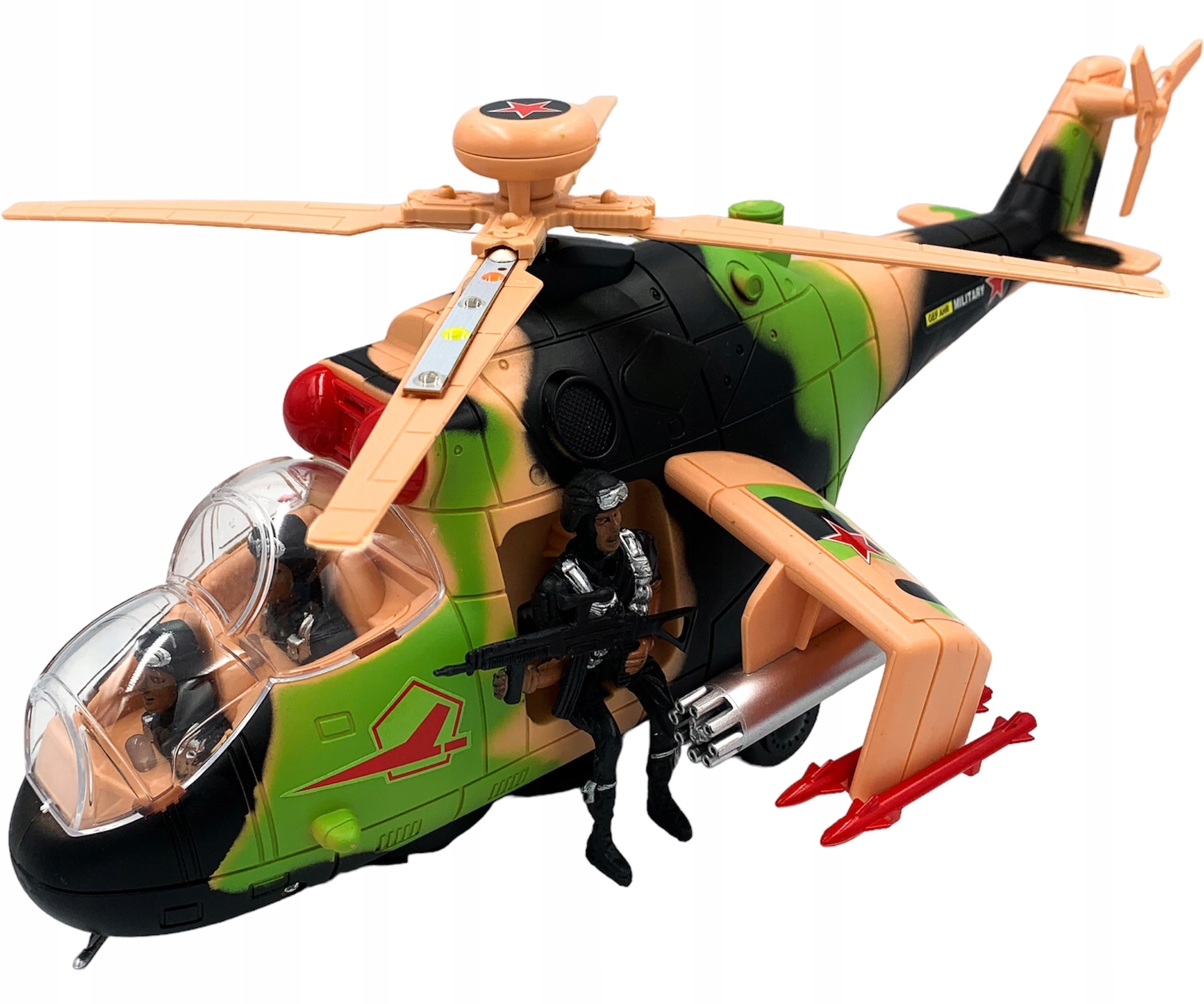 

Helikopter wojskowy światła dźwięk ruchome śmigło