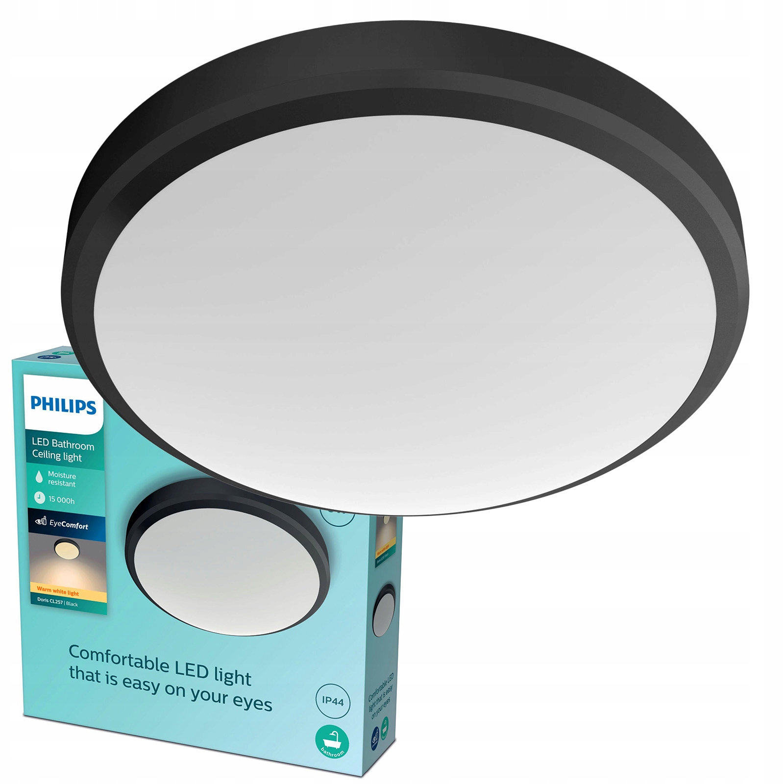 Stropní Svítidlo Stropní Svítidlo 6W 600lm 2700K IP44 černá Philips