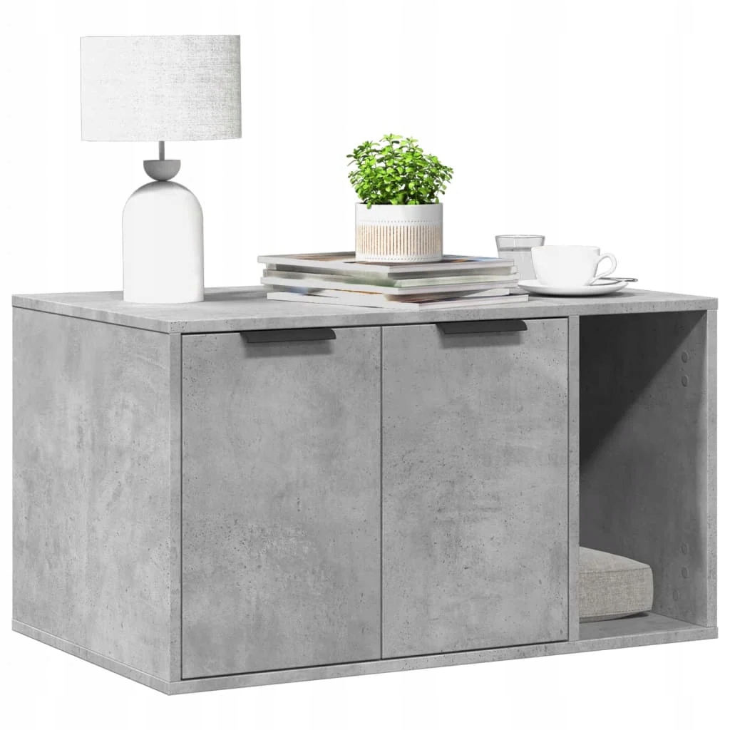 Fionshop 262666821 Skříňka na kočičí záchod betonově šedá 80 x 50 x 45 cm