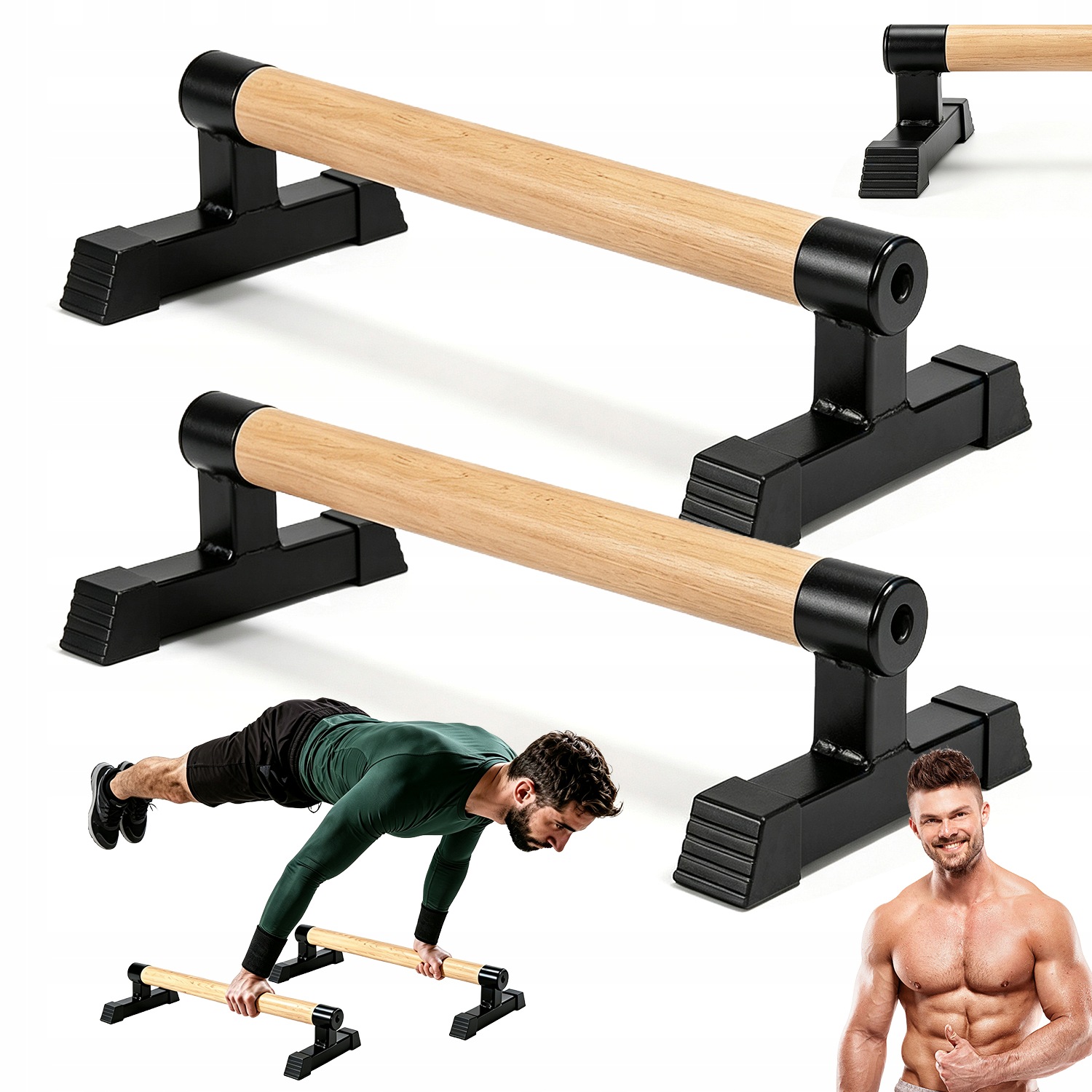 Uchwyty Treningowe Do Pompek Dipów 200KG 2SZT L-sit Handstand Kalistenika