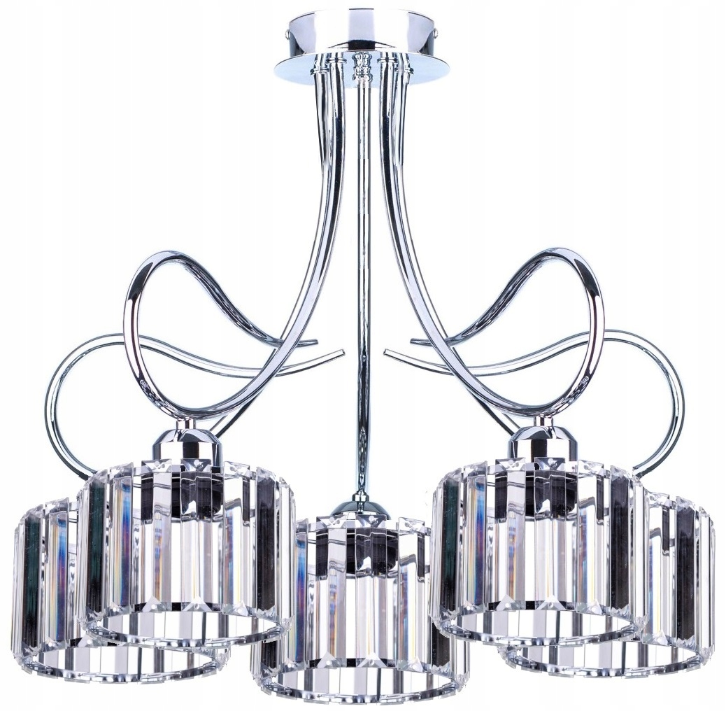 

Nowoczesna Lampa Sufitowa Wisząca Chrom Kryształ