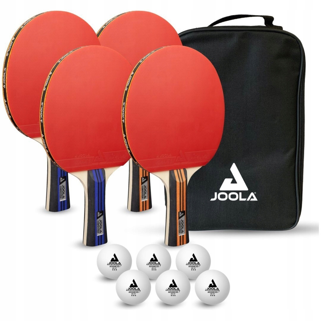 Sada raketek Paletky 4 kusy pro stolní tenis, míčky, obal Joo