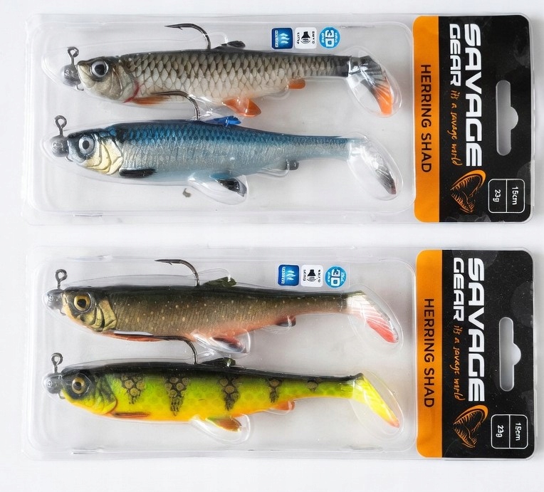 Duże Rippery na szczupaka Herring Shad 15cm uzbrojone nowe