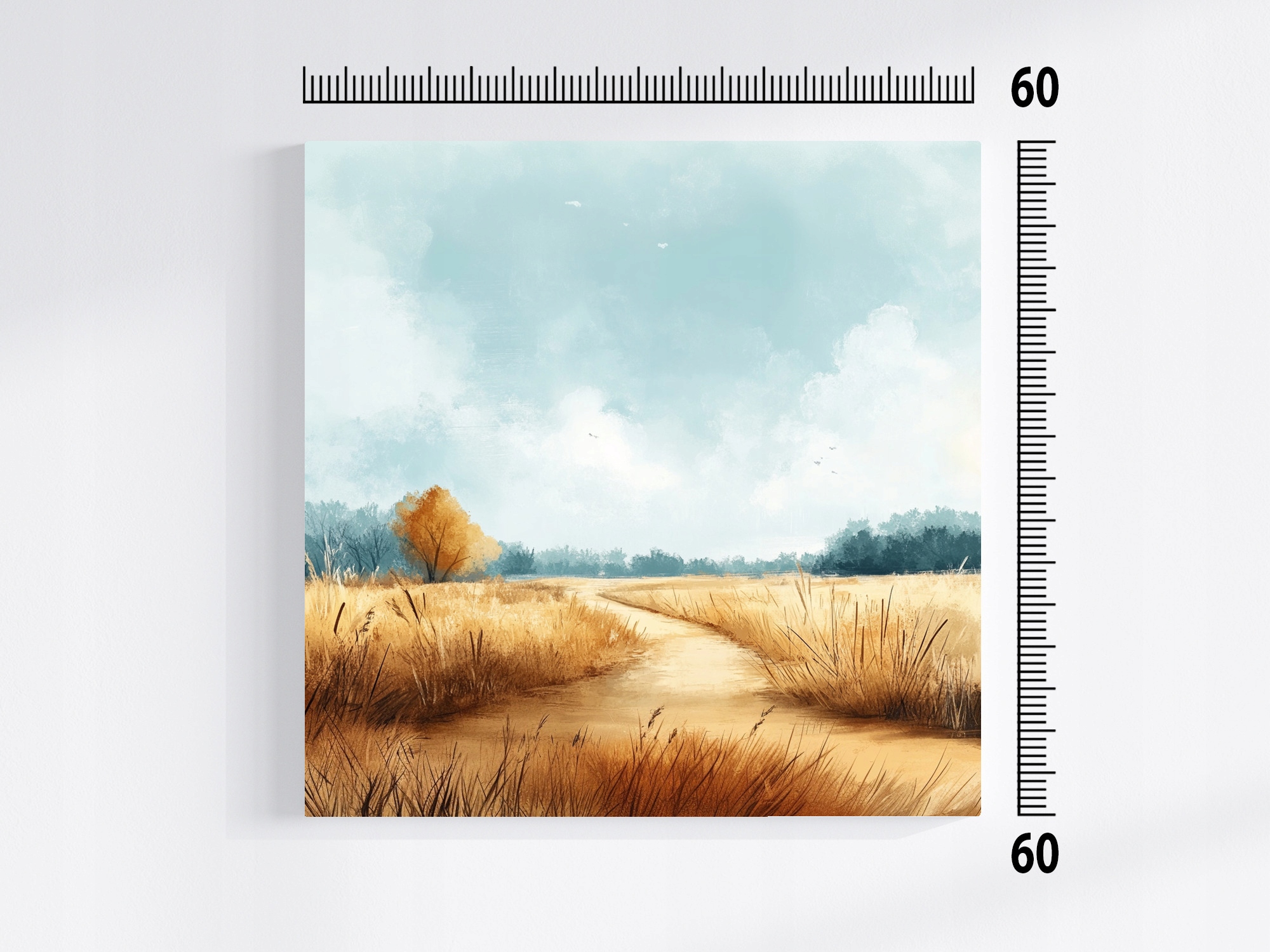 Obraz Na Plátně Canvas Krajina Vesnice Pole Cesta Klid 60x60
