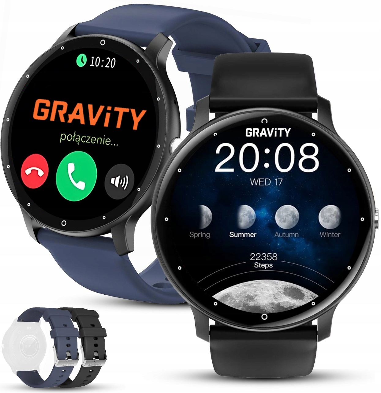Zegarek męski SMARTWATCH SMS KROKI PULS POLSKIE MENU z ROZMOWAMI