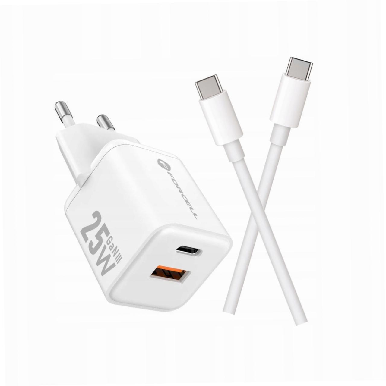 Szybka ładowarka Gan 25W 2 porty z kablem Usb-c do Vivo V21 5G