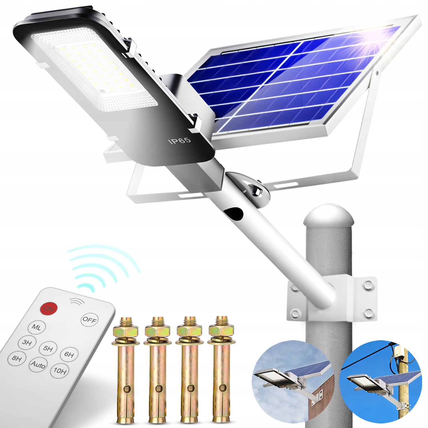 Lampa Solarna Zewnętrzna Led Uliczna Z Czujnikiem Zmierzchu