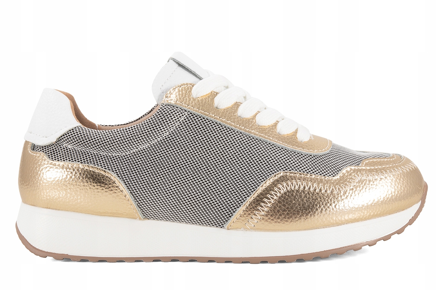 D&a S.barski LR51-847 Dámské Sportovní Polobotky Tenisky zlaté 37