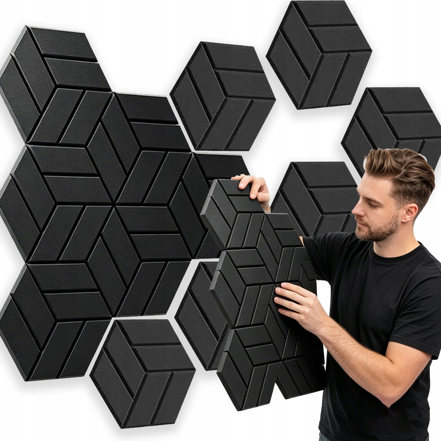 Akustická Odhlučňovací Pěna Hexagon Panel 12 Ks Šestiúhelník Hráčský Pokoj