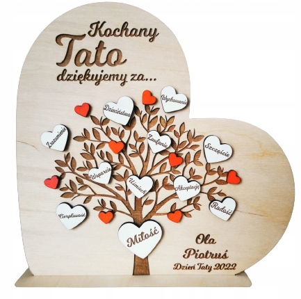 

Na Dzień Taty Ojca Serce Podziękowanie