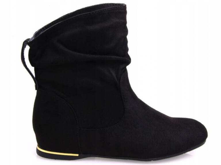 

Botki Na Koturnie Zamsz Buty Czarne X B02-25 38