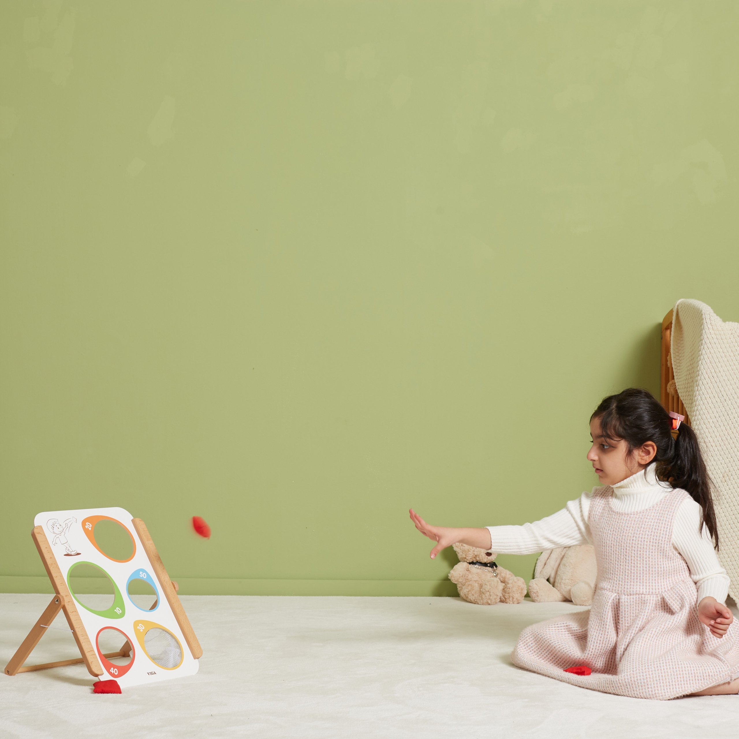 GRA ZRĘCZNOŚCIOWA DLA DZIECI RZUT DO CELU VIGA ZABAWKA DREWNIANA Minimalna liczba graczy 1
