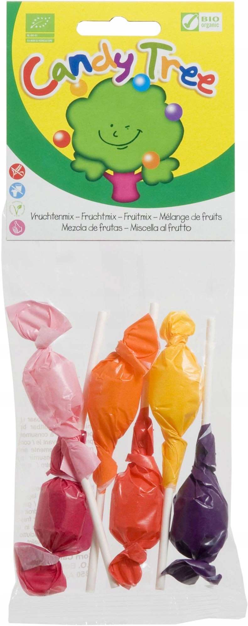 Levně 4x Candy Tree Lízátka kulatá mix bezlepková Bio (6 x 10 g) 60 g