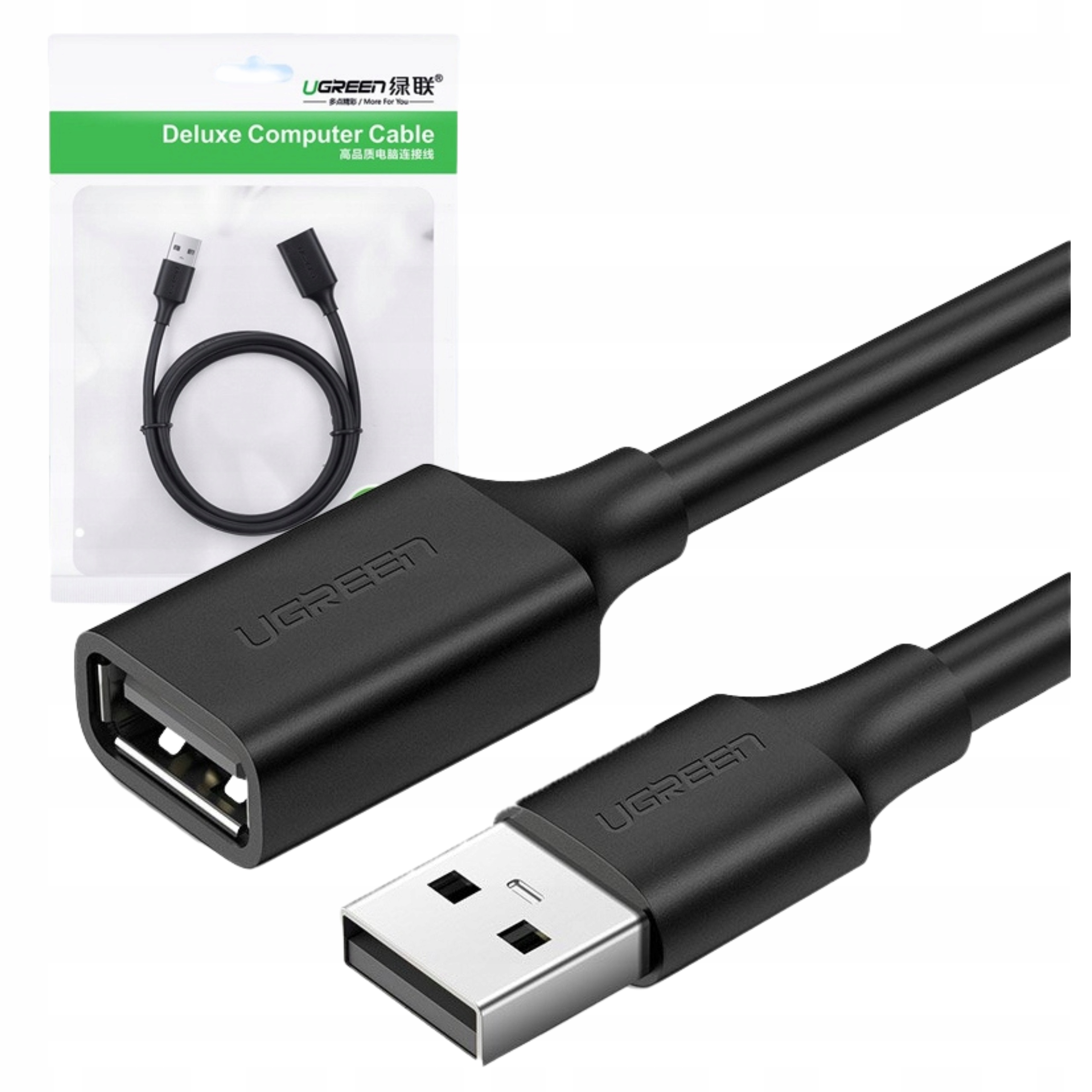 Ugreen kabel USB (żeński) - USB (męski) 2m czarny