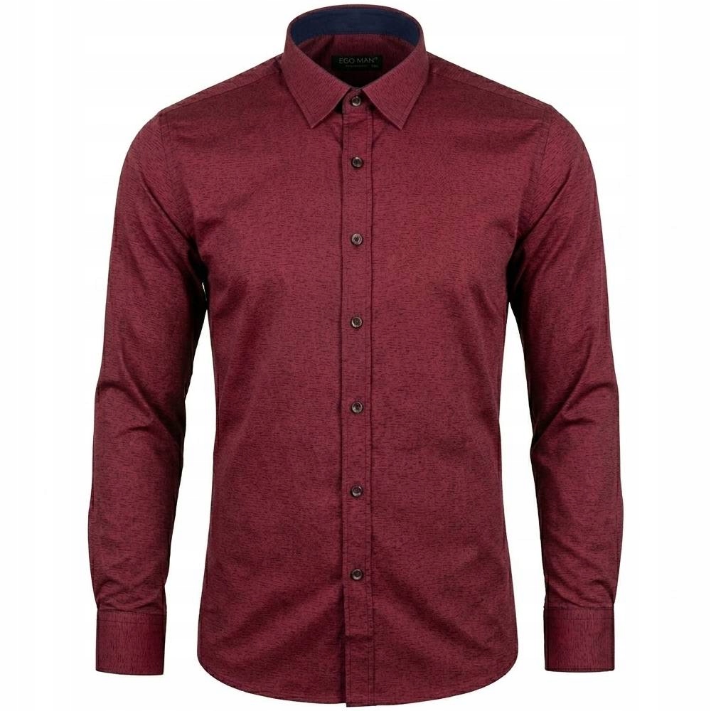 Ego Man košile pánská EGB-514-1 regular fit nadměrná velikost 3XL bordó