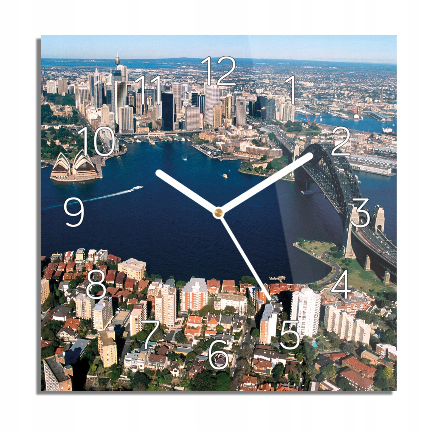 

Sydney most widok zegar na szkle do kuchni 30x30