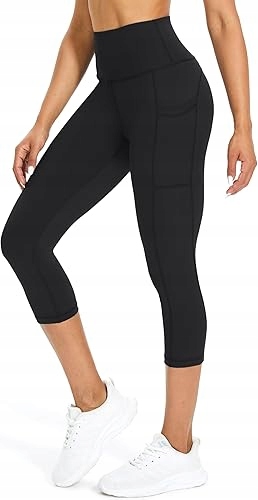 LEGGINSY SPORTOWE DAMSKIE NOGAWKA 3/4 TUSPRYT CZARNE
