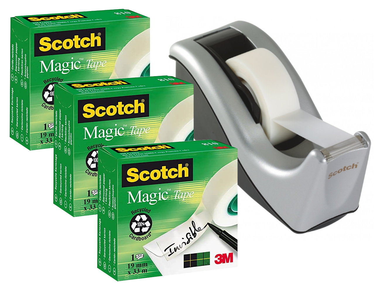 

Zestaw Scotch Podajnik 3xTaśma Klejąca Magic 810