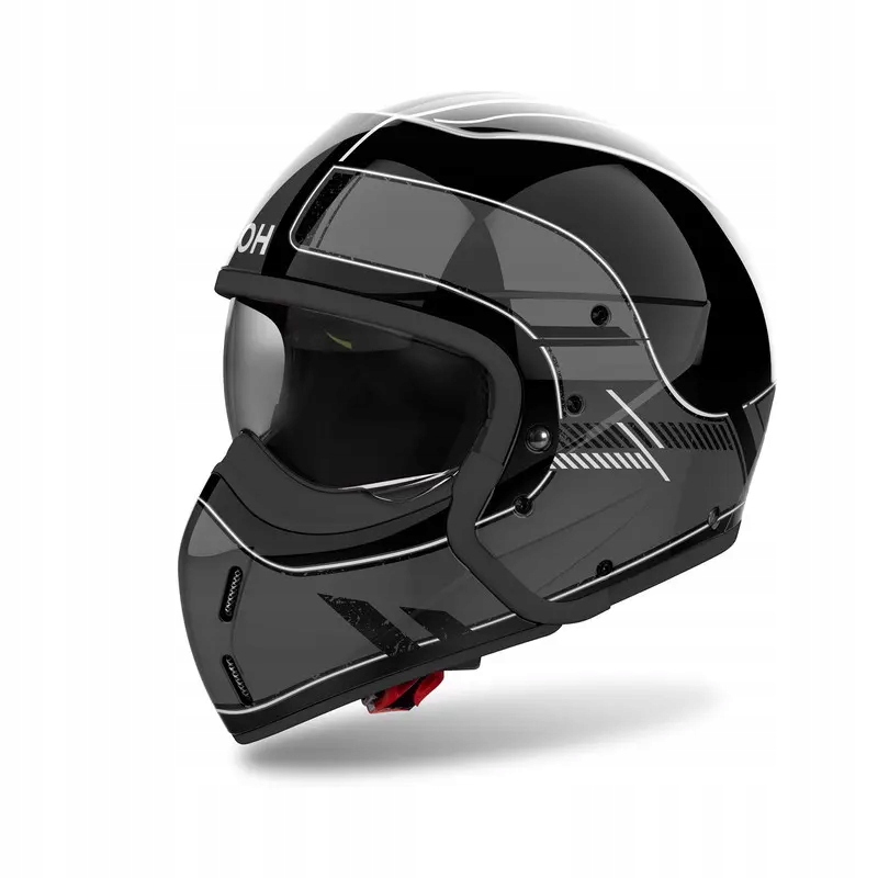 Motocyklová prilba s odnímateľnou čeľusťou Airoh J110 Raster Dark Grey Gloss XL