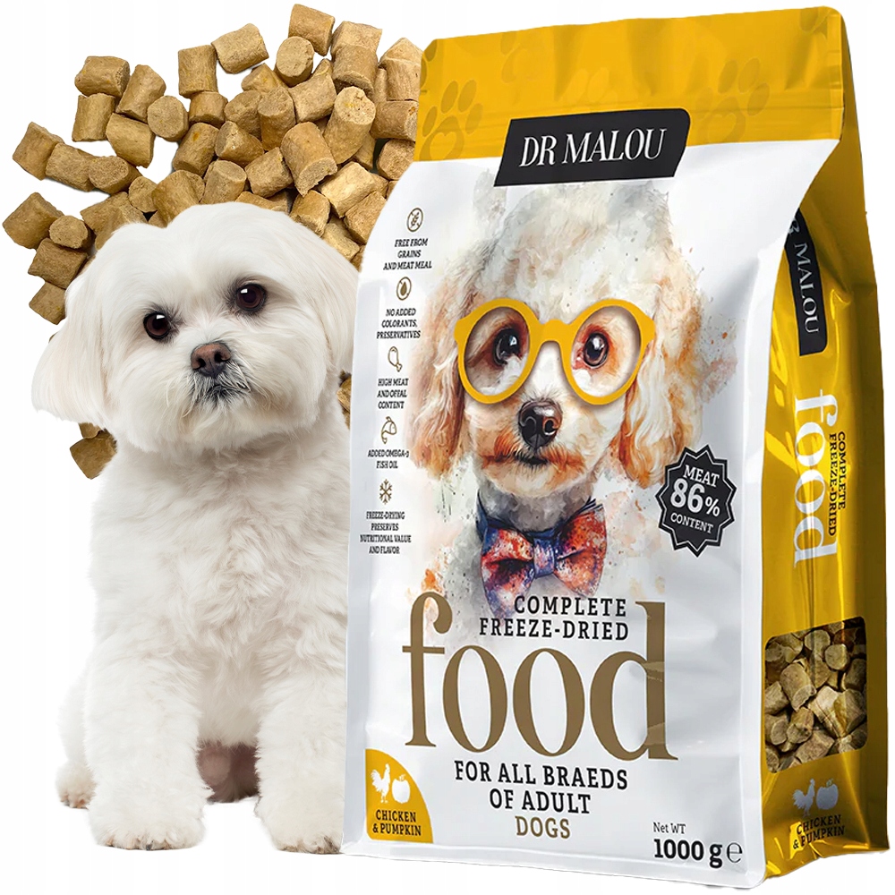 Levně Krmivo pro psy Dr. Malou kuře s dýní 1 kg adult dog