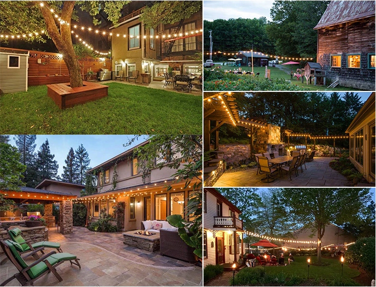 Girlanda Lampki ogrodowe 15m 50x żarówki wodoodporne łańcuch świetlny Liczba punktów światła 41 - 50