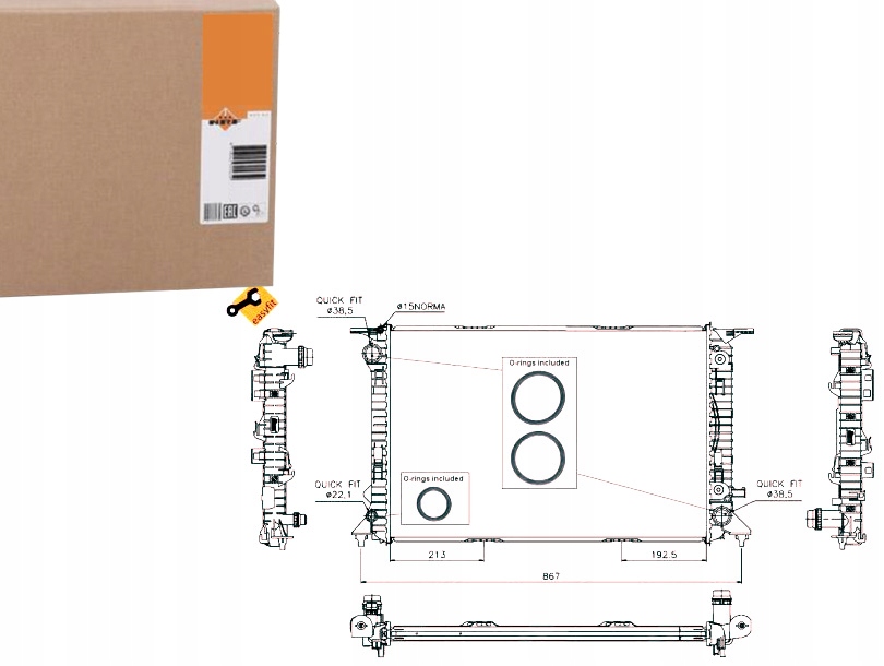 Chladič Motoru Nrf 4G0121251B 8K0121251AA 8K012