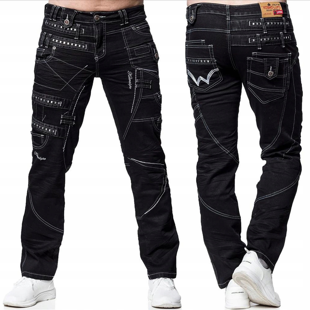 Kosmo Lupo kalhoty pánské KM001-1 L:32 džíny jeans černá 30