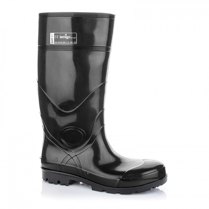 Holínky Pracovní protiskluzové boty Odolné černé Pánské gumové boty S5