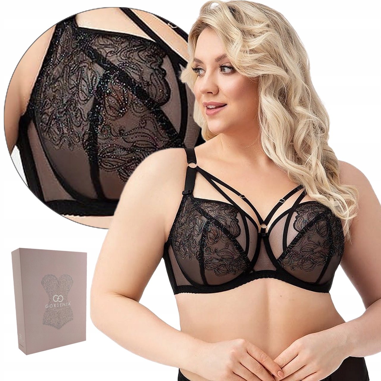 

Miękki biustonosz Gorsenia K746 Molly czarny, 85H