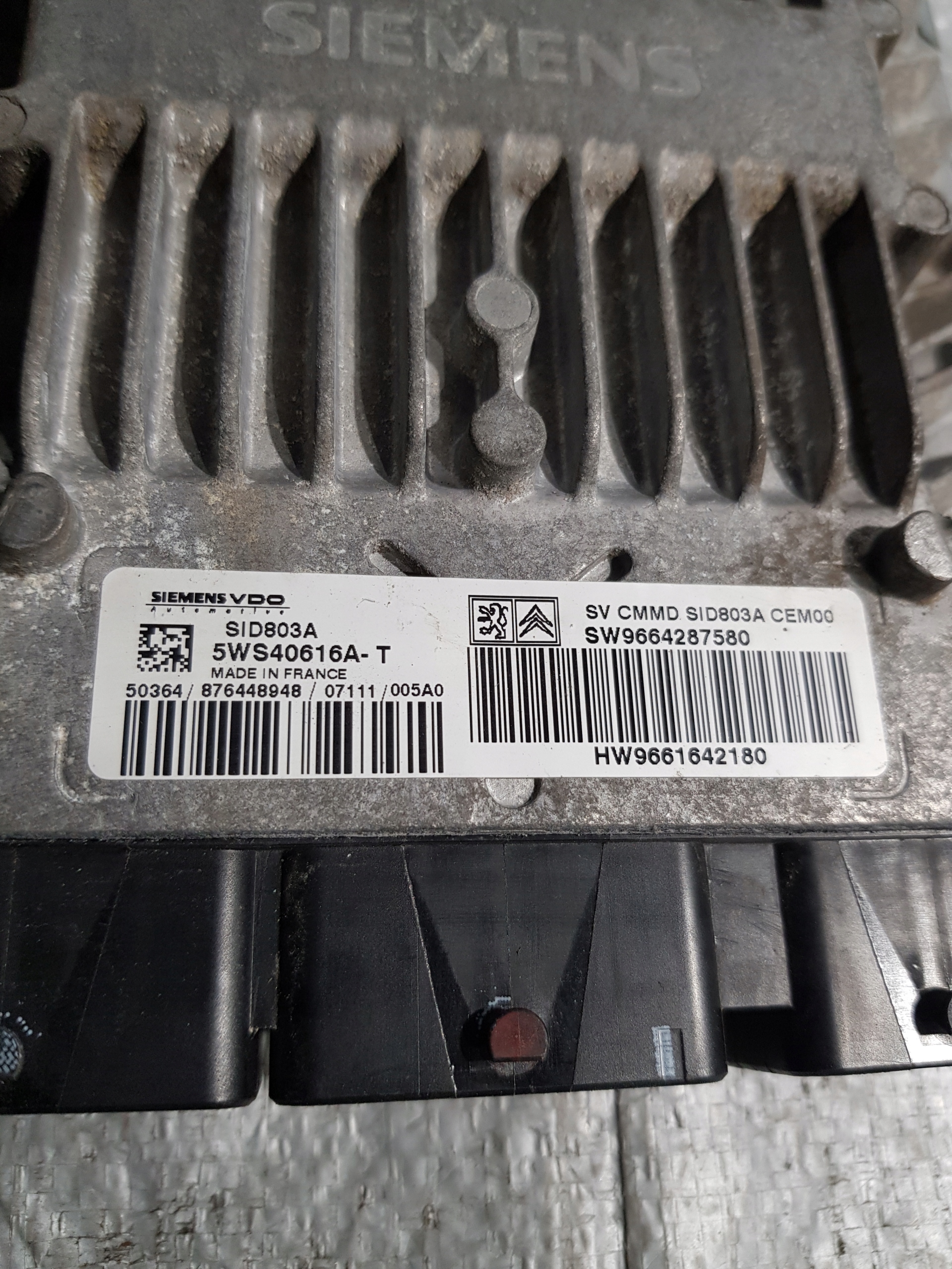 computer PSA CITROEN C4 PICASSO 2.0HDI 9664287580 5WS40616A-T SID803A