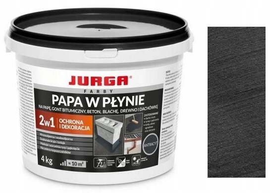 Jurga Papa W Płynie Antracyt Ochronna Na Dach Z Dachówki Blachy Papy 4KG