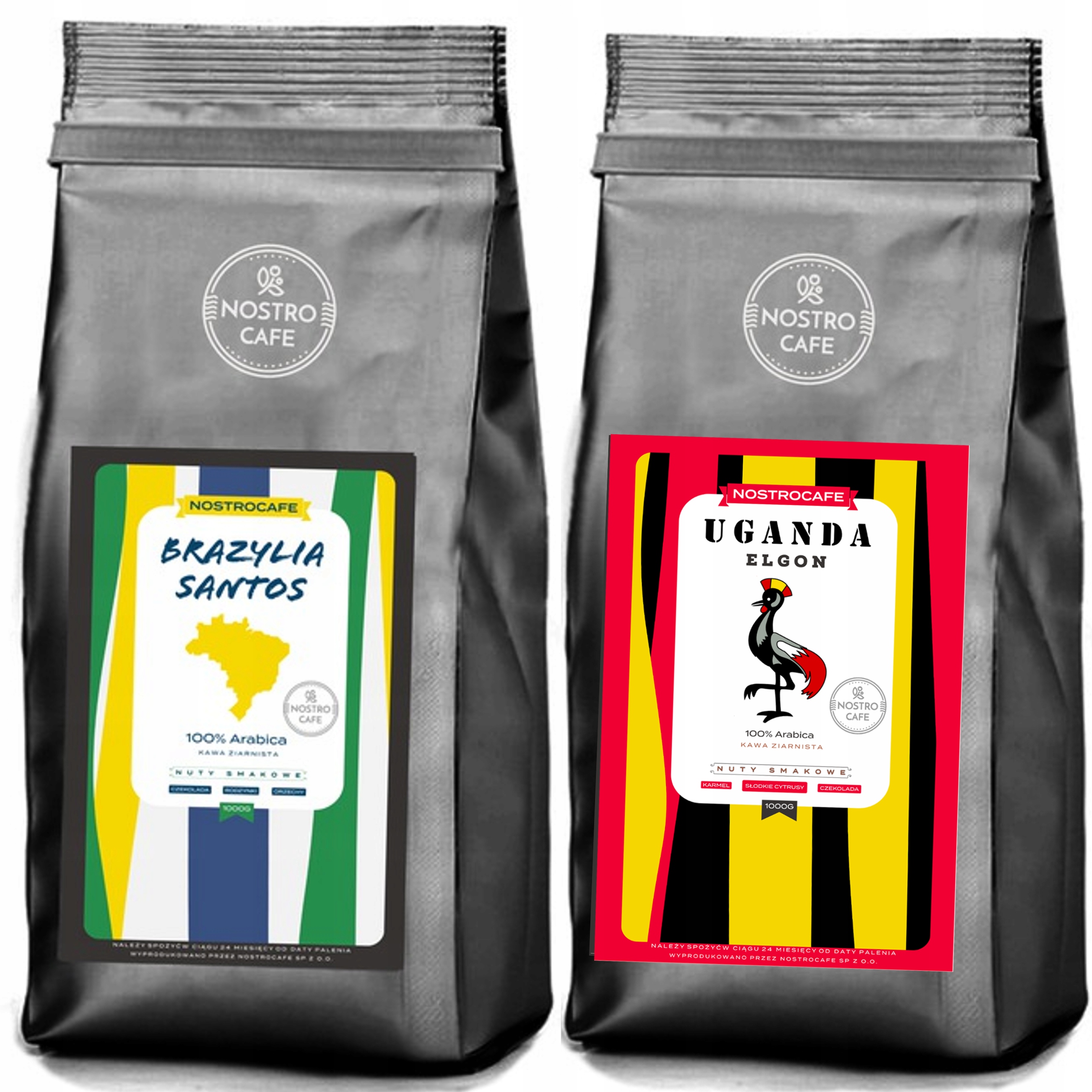 Levně Káva Zrnková 2KG Brazílie Santos Uganda Elgon