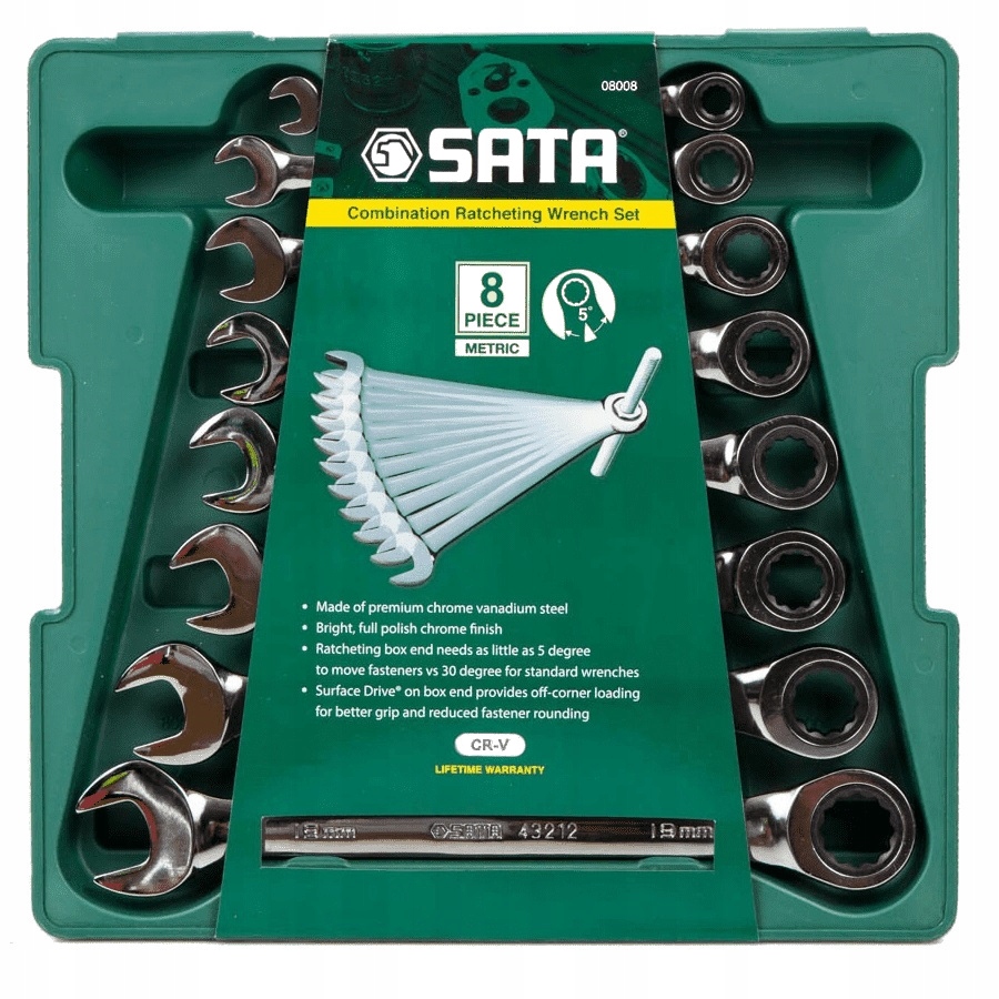 KLUCZE PLASKO OCZKOWE Z GRZECHOTKA SATA ZESTAW