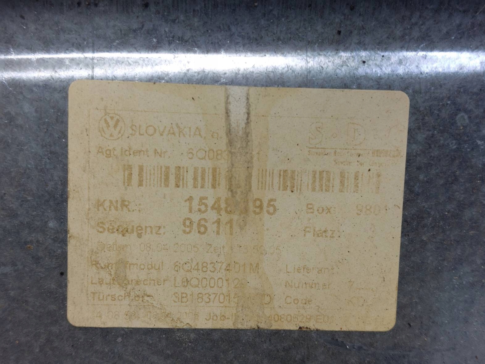mechanism window regulator left front electrical VW POLO IV LIFT 6Q4837401M
