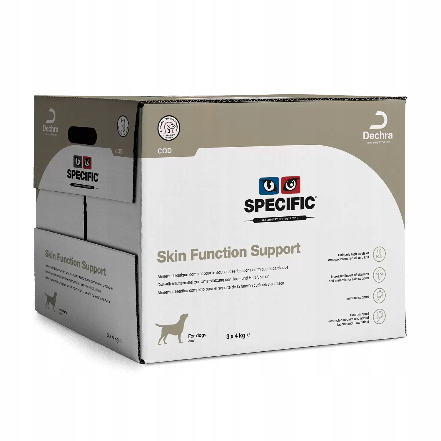 Krmivo pro psy na kůži a srst Skin Function Support Cod Specific 3 x 4 kg