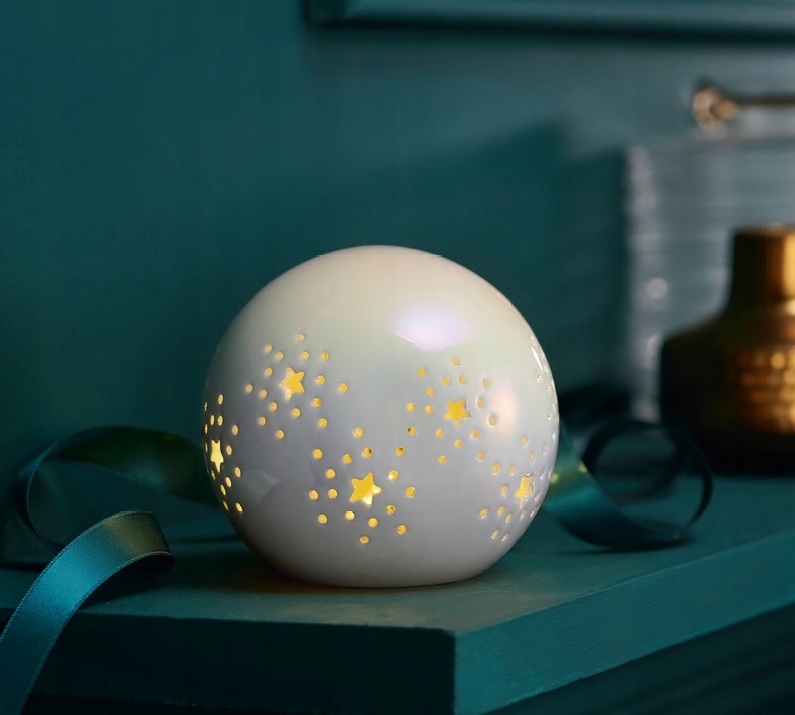 

Avon Lampka ceramiczna Led ażurowa gwiazdy księżyc