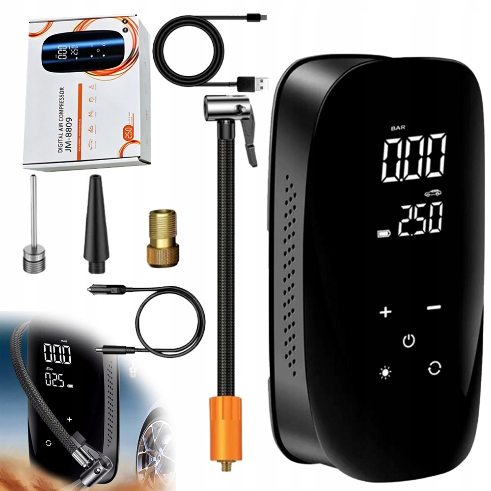 Automobilový Kompresor 3V1. Elektrická Pumpa, Powerbanka, Kompresor 6000 mAh