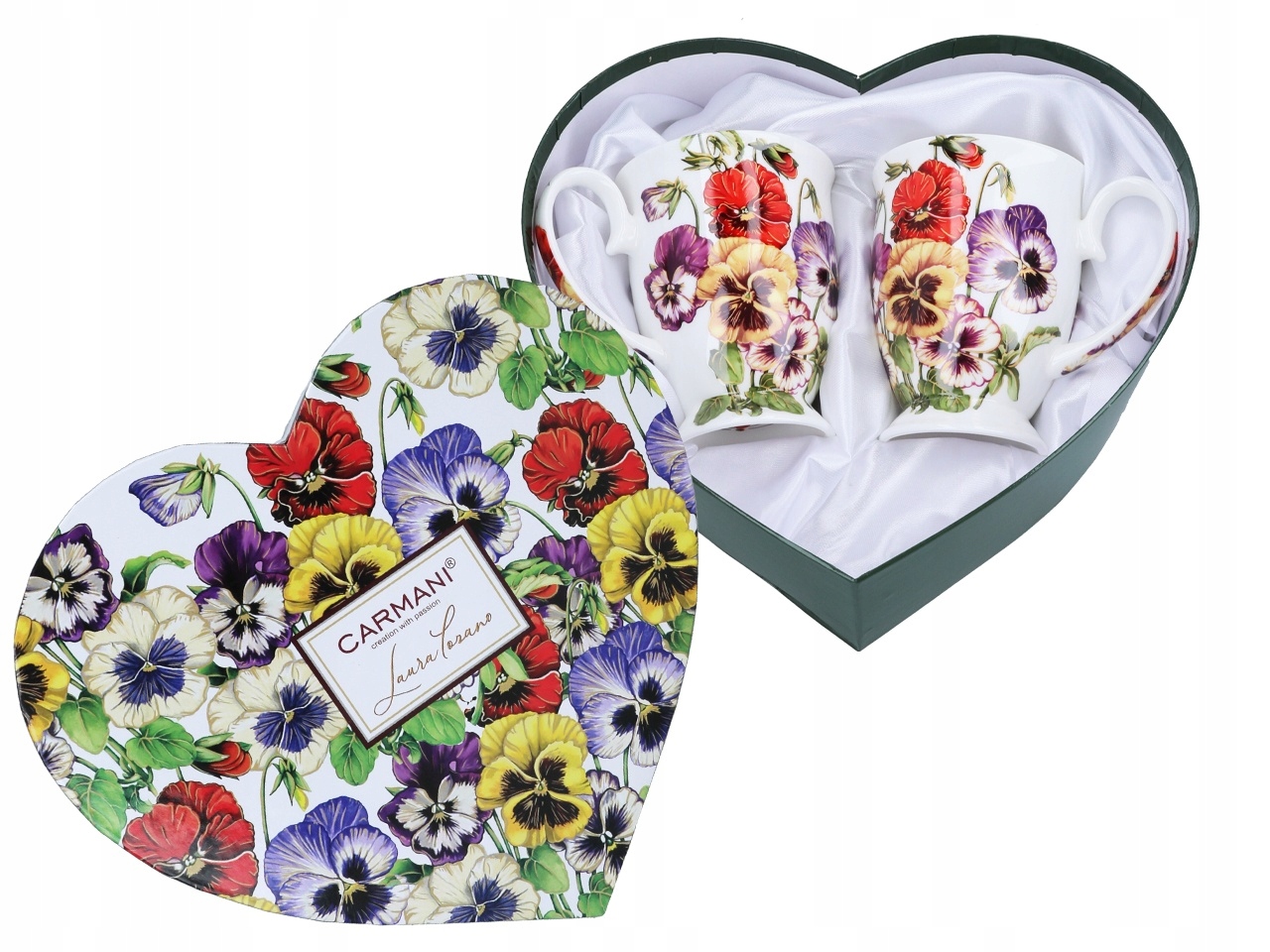 2 šálky v srdci Lozana, bratříčky Carmani, porcelán