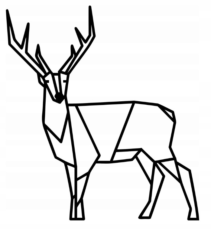 Geometrická 3D nástěnná dekorace Jelen 50 cm