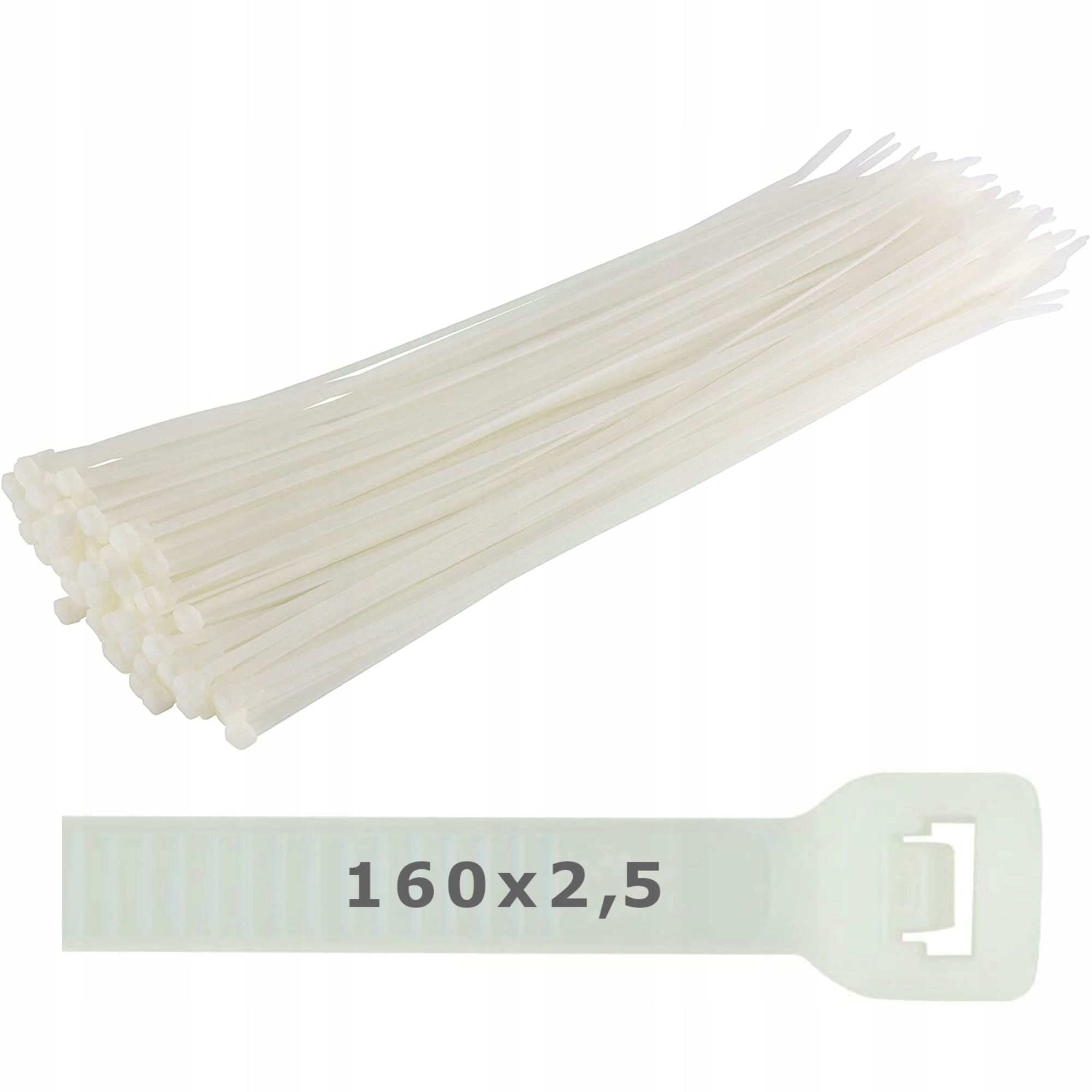 

Trytytki opaski zaciskowe białe 160x2,5 100szt